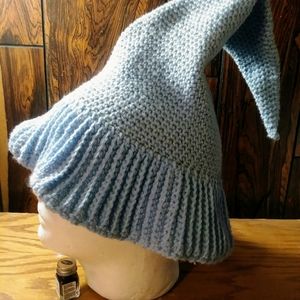 Handmade Crochet Baby Blue Witch Hat Small/Child 18-20"